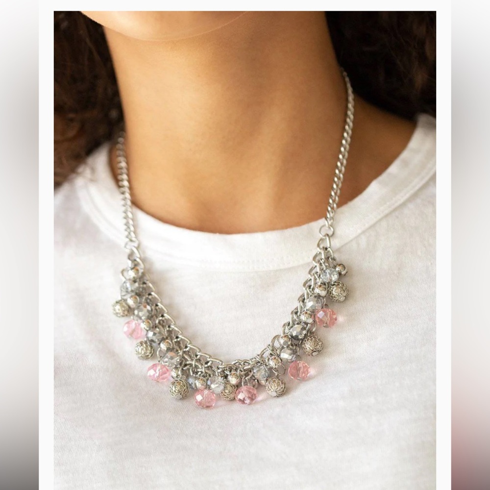 Party Spree - Pink Necklace with Earrings